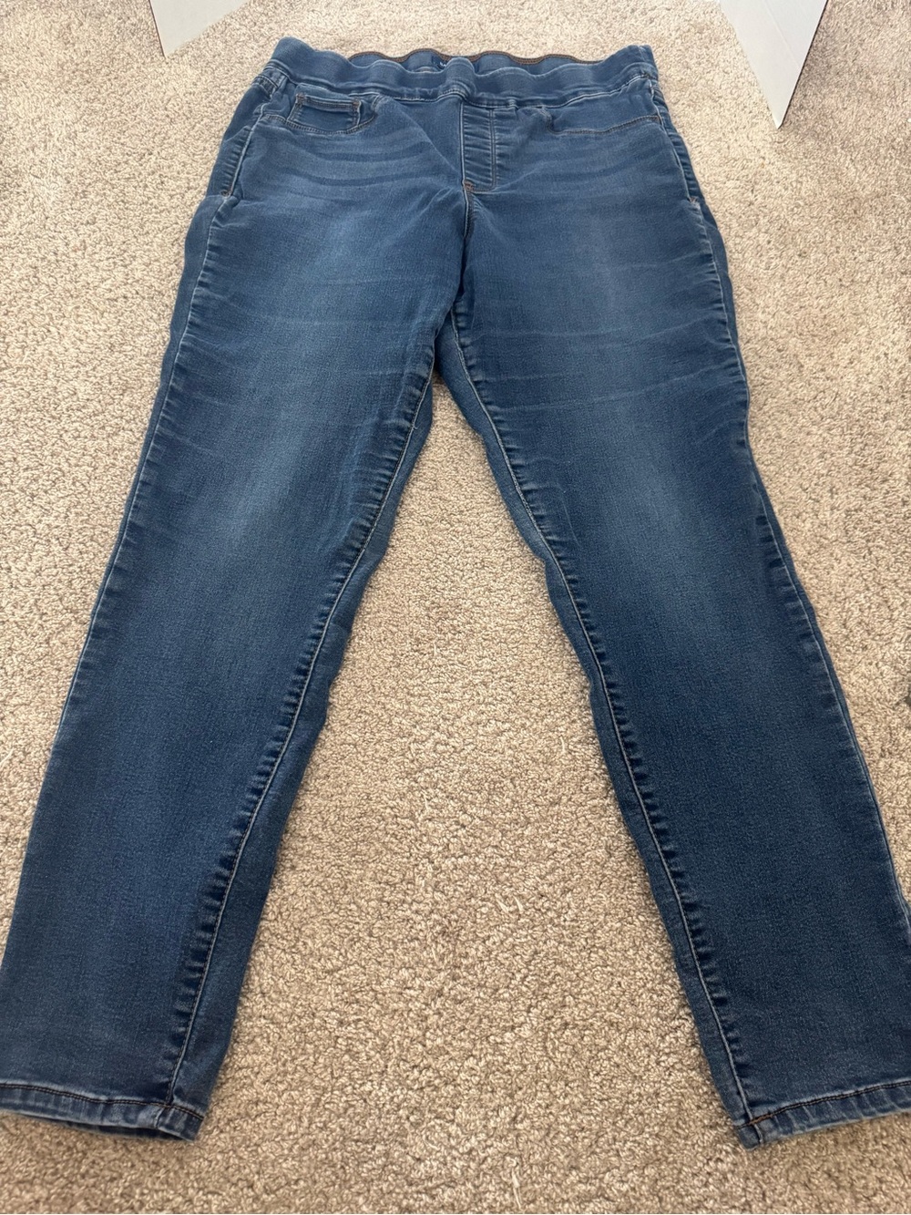 Bandolino Thea Slim Pull-On Jeans in Dark Blue Wash